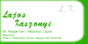 lajos kaszonyi business card